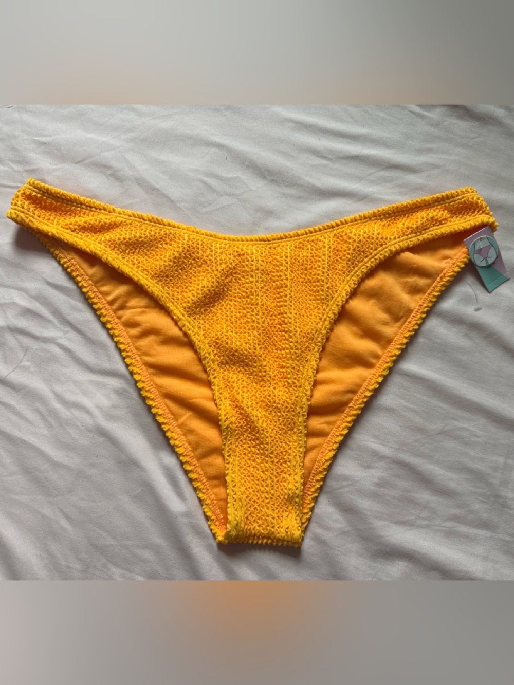 NWT Mustard Yellow Textured Hipster Bikini Bottoms - Swim/Beach/Pool- Ardene